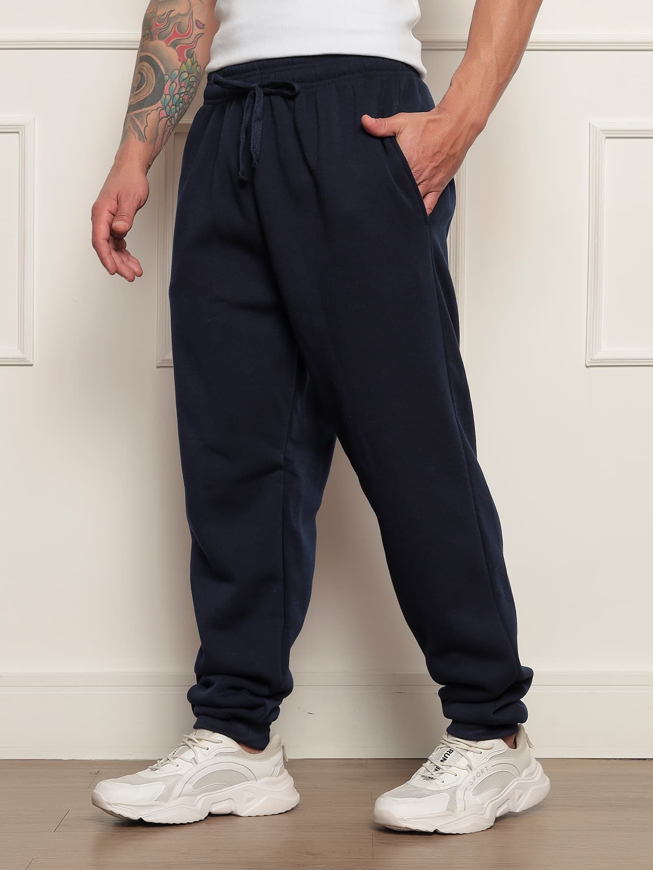 Calça Moletom-Azul Marinho